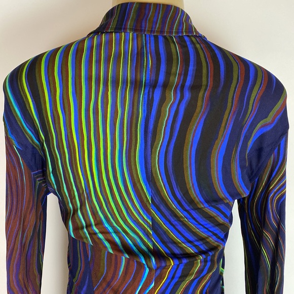 Mugler Abstract-print Long-sleeve Shirt multicolor Women’s size 36 - Picture 5 of 13